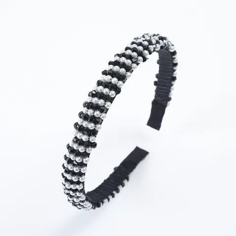 Handmade Beaded Pearl Headband For Women Korean Style Artificial Crystal Thin Hairband Fashion Hair Accessories Face Washing Hairband
