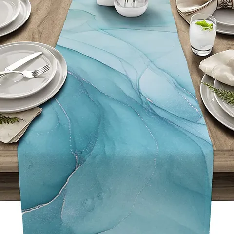 Leinen Tischläufer Farbverlauf Modern Abstrakte Kunst Tischdecke Esszimmer Dekor Wohnzimmer Party Hochzeit Dekoration