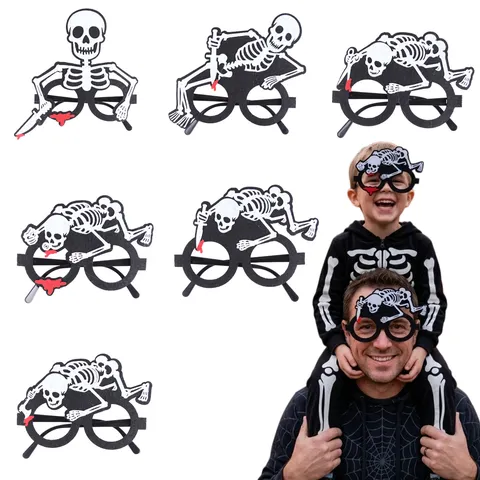 Halloween Dekoration Skelett Brille Lustige Blutige Messer Axt Filz Brillengestell Gruselige Party Foto Requisiten Urlaub Kostüm Zubehör