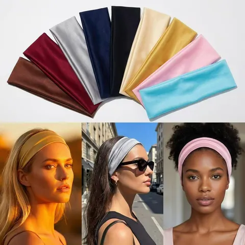 Fascia Sportiva Elastica da Donna Tinta Unita Assorbente Sudore per Yoga Corsa Fitness Sport Accessori per Capelli