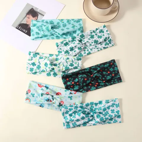 Fascia Sportiva da Yoga Giorno di San Patrizio per Donna con Stampa a Trifoglio Fascia Elastica Assorbi Sudore per Corsa e Fitness