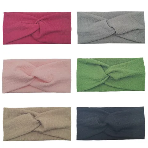Fascia per Capelli in Maglia da Donna Larga Incrociata Fascia Sportiva Turban Elastico Design a Onde per Yoga Sport