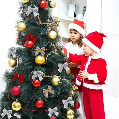 Samt Glitzer Weihnachtsbaum Dekoration Schleifen Für Kranz Party Geschenk DIY Handwerk Ornamente Festliche Hänger