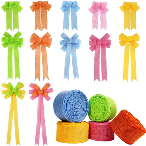 Macaron Pastell Einfarbig Polyester Band Hängen Bogen Ostern Geburtstag Frühling Party DIY Handwerk Festival Hintergrund Hängen Dekoration