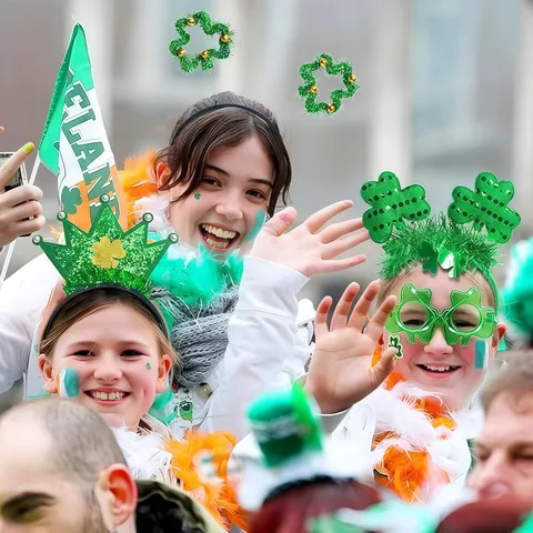 St Patrick Day Stirnband Grün Klee Zylinder Irisches Festival Pailletten Haarreif Für Kostüm Party Feier Dekoration Zubehör
