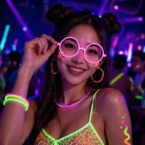 Neon Glow Brille LED Leuchten Nachtglühen Party Dekorativ Farbig Fluoreszierend Foto Requisiten Club Rave Cyberpunk Brillengestell
