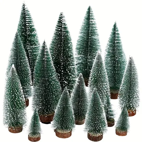 Mini Weihnachtsbaum Beflockte Zeder Kiefer Mit Holzsockel Schnee Landschaft Tischdeko Feiertagsdeko Schreibtisch Deko Baum