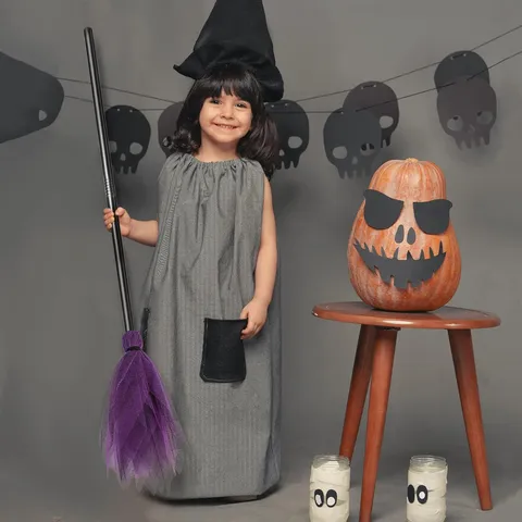 Halloween Witch Broom Costume Prop For Kids Party Decor