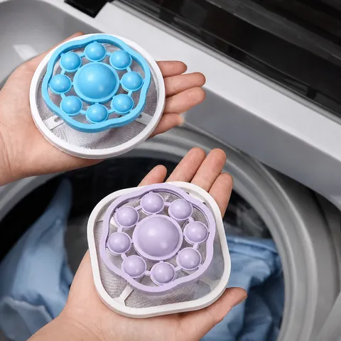 Machine à Laver Flottant Attrape Cheveux Filtre Filet Réutilisable Boule de Lessive Épileur Nettoyant Poils d'Animaux Outil de Lessive
