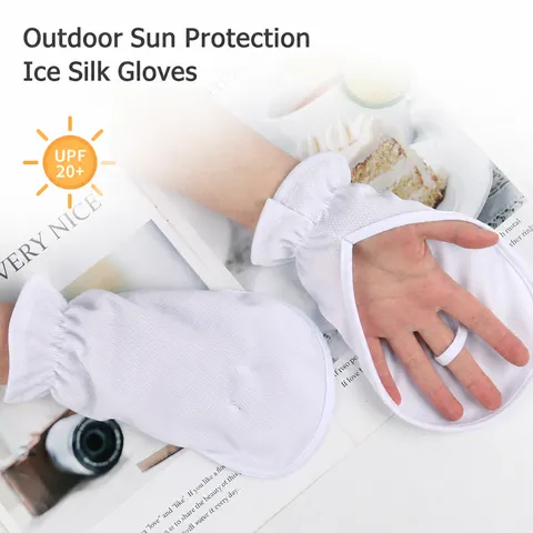 Summer Sun Protection Gloves Women Bamboo Fiber UV Protection Breathable Fingerless Driving Cycling Sleeves Outdoor