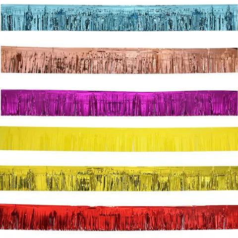 Μεταλλική Κουρτίνα με Κρόσσια Tinsel Streamer Φόντο για Γενέθλια Γάμος Πάρτι Σκηνή Διακόσμηση Τοίχου