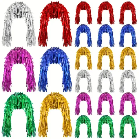 Metallic Tinsel Wig Shiny Foil Hairpiece For Carnival Party Decoration Colorful Hair Extensions Hair Accessories