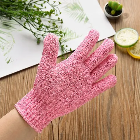 Gants de Bain Exfoliants Gants Gommage Cinq Doigts Polyester Laveur Corps Douche Spa pour Adultes