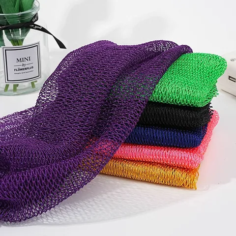 Filet Exfoliant Africain Sapo Éponge de Bain Nylon Longue Serviette de Bain Gommage Corps Sangle de Douche pour Soin Corporel Quotidien