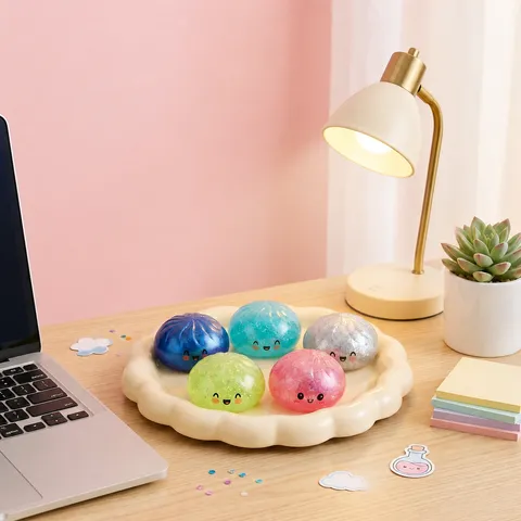 Creative Slow Rebound Squishy Bun Toy Cute Facial Expression Simulation Steamed Stuffed Bun Stress Relief Toy