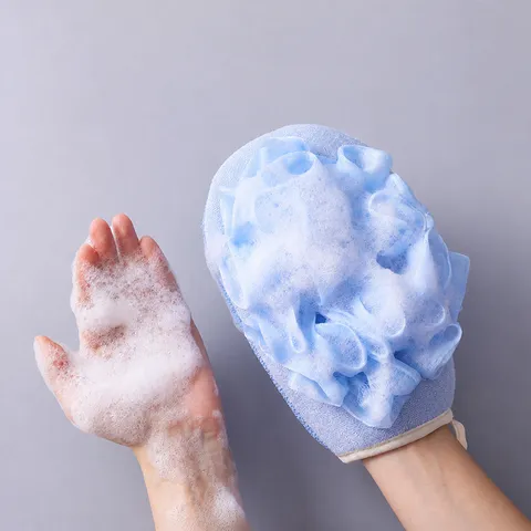 Double Sided Bath Sponge Exfoliating Bath Mitt Mesh Shower Puff Body Scrubber For Home Bathroom Women Men