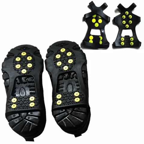 Crampones Antideslizantes para Exteriores Tacos de Hielo y Nieve Funda de Zapatos de Escalada de Silicone con Clavos Metálicos para Senderismo Caminar Invierno