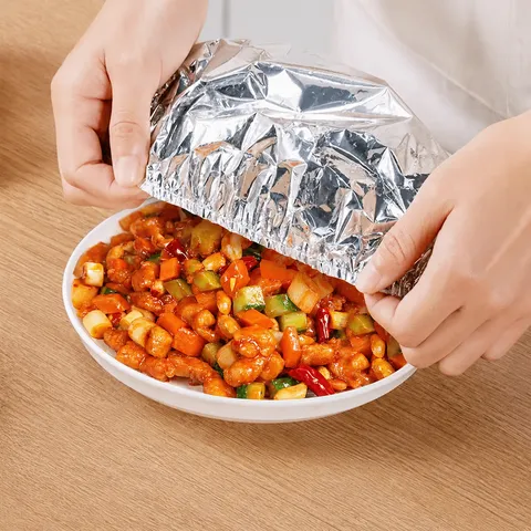 Disposable Aluminum Foil Food Cover Bowl Dish Insulation Wrap Elastic Fresh Keeping Film Cover Kitchen Storage Gadget