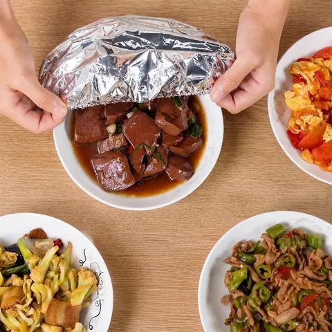Disposable Aluminum Foil Food Cover Bowl Dish Insulation Wrap Elastic Fresh Keeping Film Cover Kitchen Storage Gadget