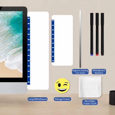 Computer Screen Side Message Board Magnetic Reusable Dry Erase Whiteboard Sticky Note Memo Pad For Office Desk Home