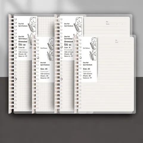 Refillable Loose Leaf Notebook Grid And Lined PP Soft Cover Journal Diary For Office And School Stationery Writing