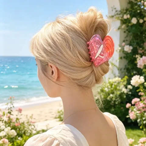 PVC Simulation Leaf Hair Claw Aesthetic Plant Shark Clip Sweet Hair Accessories For Women Daily Styling
