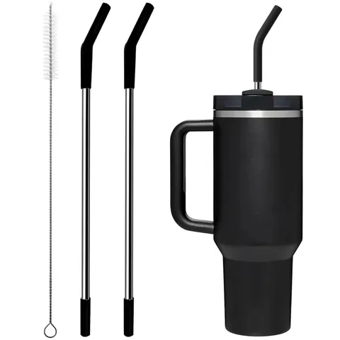 Edelstahl Isolierbecher Mit Strohhalm Und Deckel Große Kapazität Reise Auto Becher Tasse Zubehör Set