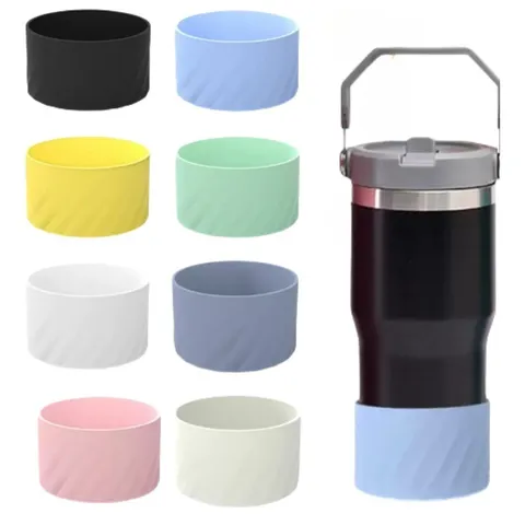 Silicone Water Bottle Protective Sleeve Threaded Anti-Slip Insulated Cup Cover For Outdoor Travel Home Daily Use