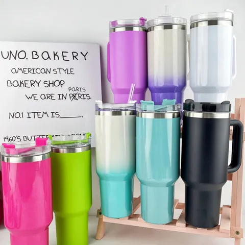 Stainless Steel Insulated Travel Tumbler Car Mug With Handle And Straw Lid Large Capacity Portable Water Bottle