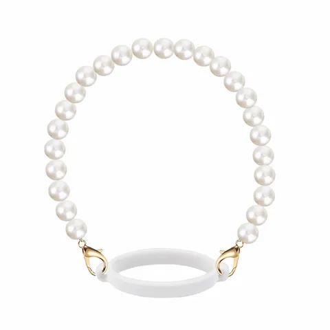 Pearl Water Bottle Lanyard Beaded Cup Strap Holder Silicone Ring Cup Accessories