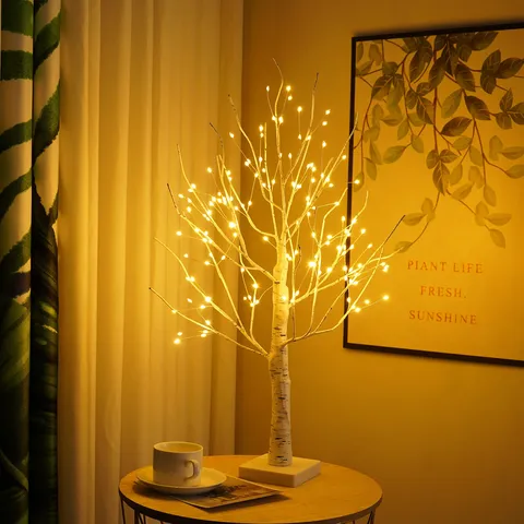 LED Birkenbaum Licht Kupferdraht Warmlicht Tischbaumlampe Für Heimdekoration Party Feiertag Innenbeleuchtung