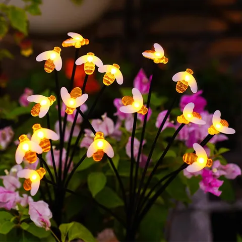 Outdoor Solar Bienen Gartenleuchten Wasserdichte LED Lichterkette Warmes Licht Rasen Landschaftsdekor Für Terrasse Hof Weg