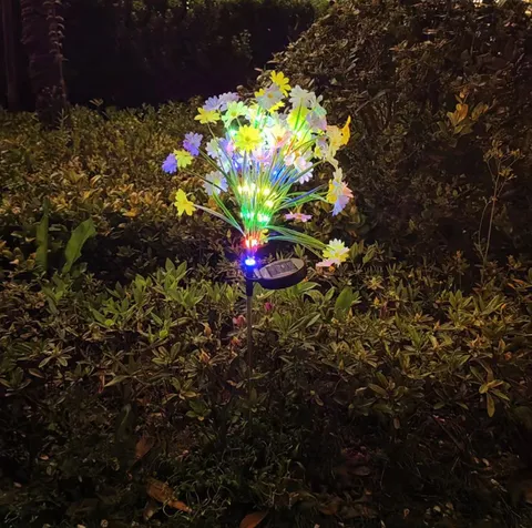Outdoor Solar Garten Erdspieß Licht Edelstahl LED Landschaftsbeleuchtung Weizenähre Chrysantheme Für Hof Rasen Dekoration