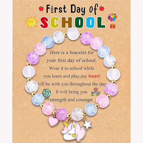 Kids Graduation Season Beaded Bracelet Colorful Polymer Clay Handwoven Bracelet With Blessing Card Gift Jewelry