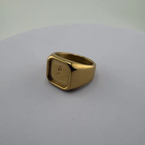 Anillo Minimalista de Acero Inoxidable Base DIY Parte Superior Plana Ranura Cuadrada Galvanizado Geométrico Joyería Componente para Hombres Mujeres