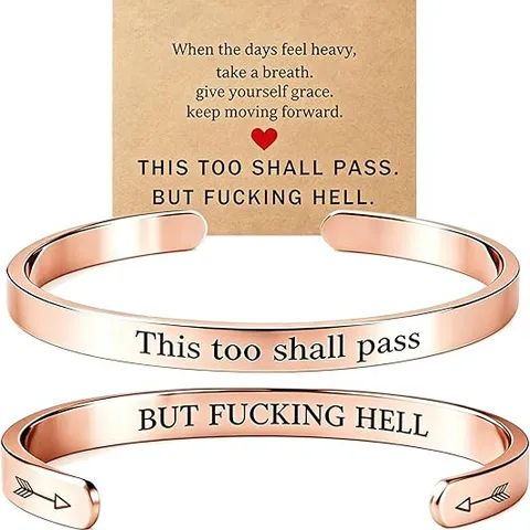 Stainless Steel Open Bangle Bracelet Laser Engraved Inspirational Quote Cuff Bracelet Minimalist Jewelry Gift For Women