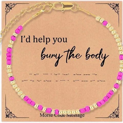 Morse Code Friendship Beaded Bracelet Adjustable Gold Silver Spacer Beads Handmade Jewelry Gift For Women Men