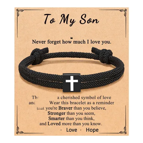 Men Women Woven Milan Rope Cross Pendant Bracelet Adjustable Friendship Cord Bracelets For Daily Gift Jewelry