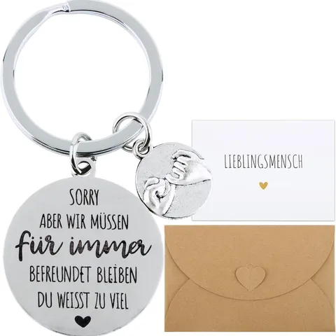 Edelstahl Beste Freunde Freundschaft Schlüsselanhänger Gravierter Herzanhänger Geschenkkarte Umschlag Set Seelenverwandte Schlüsselring