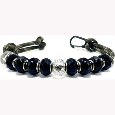 Handmade Braided Paracord Golf Counter Keychain Acrylic Crystal Bead Charm Sports Style Key Ring Bag Pendant