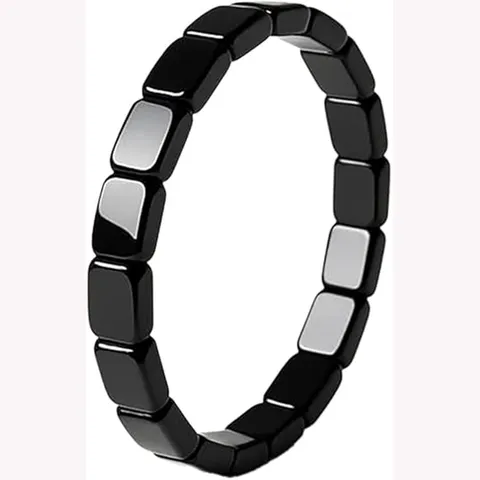 Unisex Magnetic Hematite Stone Bracelet Natural Stone Beaded Couple Bracelet Minimalist Health Care Energy Jewelry Gift