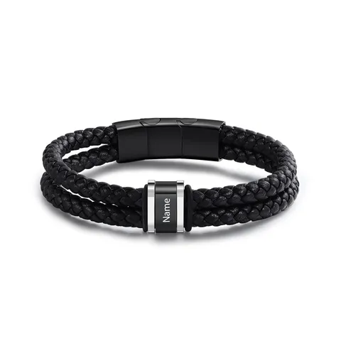 Men's Braided Leather Bracelet Stainless Steel Magnetic Clasp Woven Wristband Fashion Casual Jewelry Gift