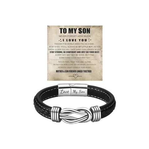 Men Stainless Steel Leather Bracelet Magnetic Clasp Braided Wristband Fashion Casual Jewelry Gift For Father Son