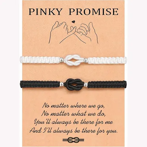 Minimalist Woven Cord Couple Bracelet Infinity Knot Alloy Charm Matching Bracelets Set For Unisex Minimalist Jewelry Gift