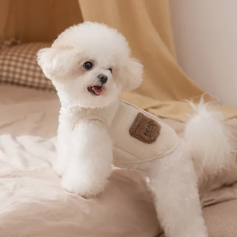 Schattig Beren Geborduurd Fleece Huisdier Vest Warme Puppy Kleding Voor Kleine Honden Katten