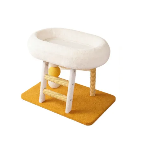 Small Cat Tree Cat Scratcher Post Interactive Sisal Climbing Frame Pet Furniture Cat Condo Toy With Ball For Indoor Cats