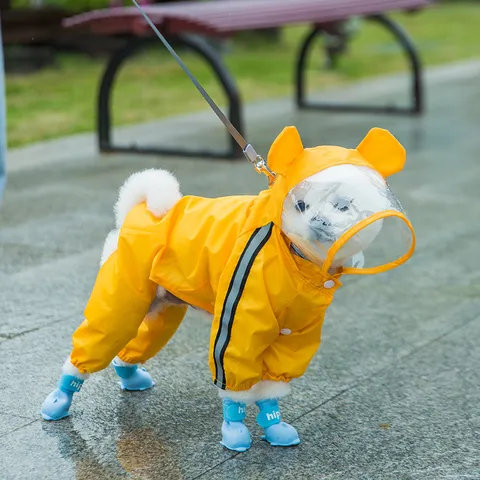 Stivali da Pioggia Impermeabili in Silicone per Cani da Compagnia Set di Scarpe Antiscivolo per Cani Piccoli Cuccioli Chihuahua Teddy
