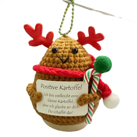 Weihnachten Häkeln Kleine Puppe Ornament Gestricktes Wolle Rentier Weihnachtsmann Schneemann Kartoffel Gewebt Festlich Desktop Dekor Spielzeug