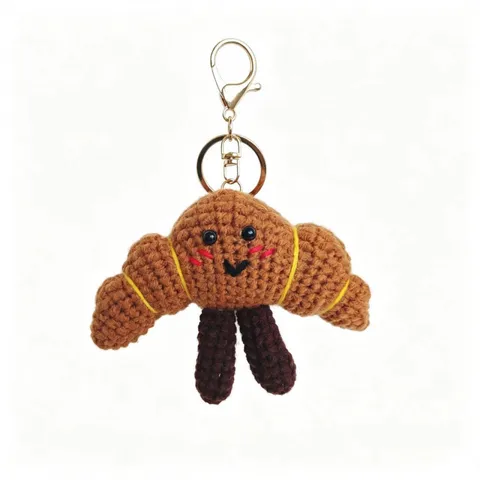 Handmade Crocheted Knitted Doll Keychain Cute Cartoon Animal Bag Pendant Soft Stuffed Toy Ring Key Ring Gift
