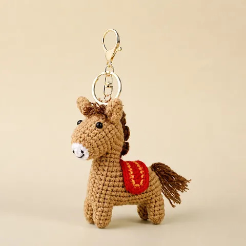 Handgemachte Häkelgarn Puppe Ornament Süße Zeichentrick Tier Topfpflanze Pony Katze Pinguin Meerjungfrau Figur Desktop Dekor